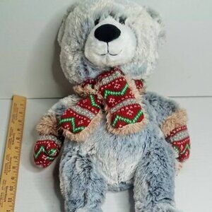 Hugfun International Bear stuffed with scarf & mittens- very soft